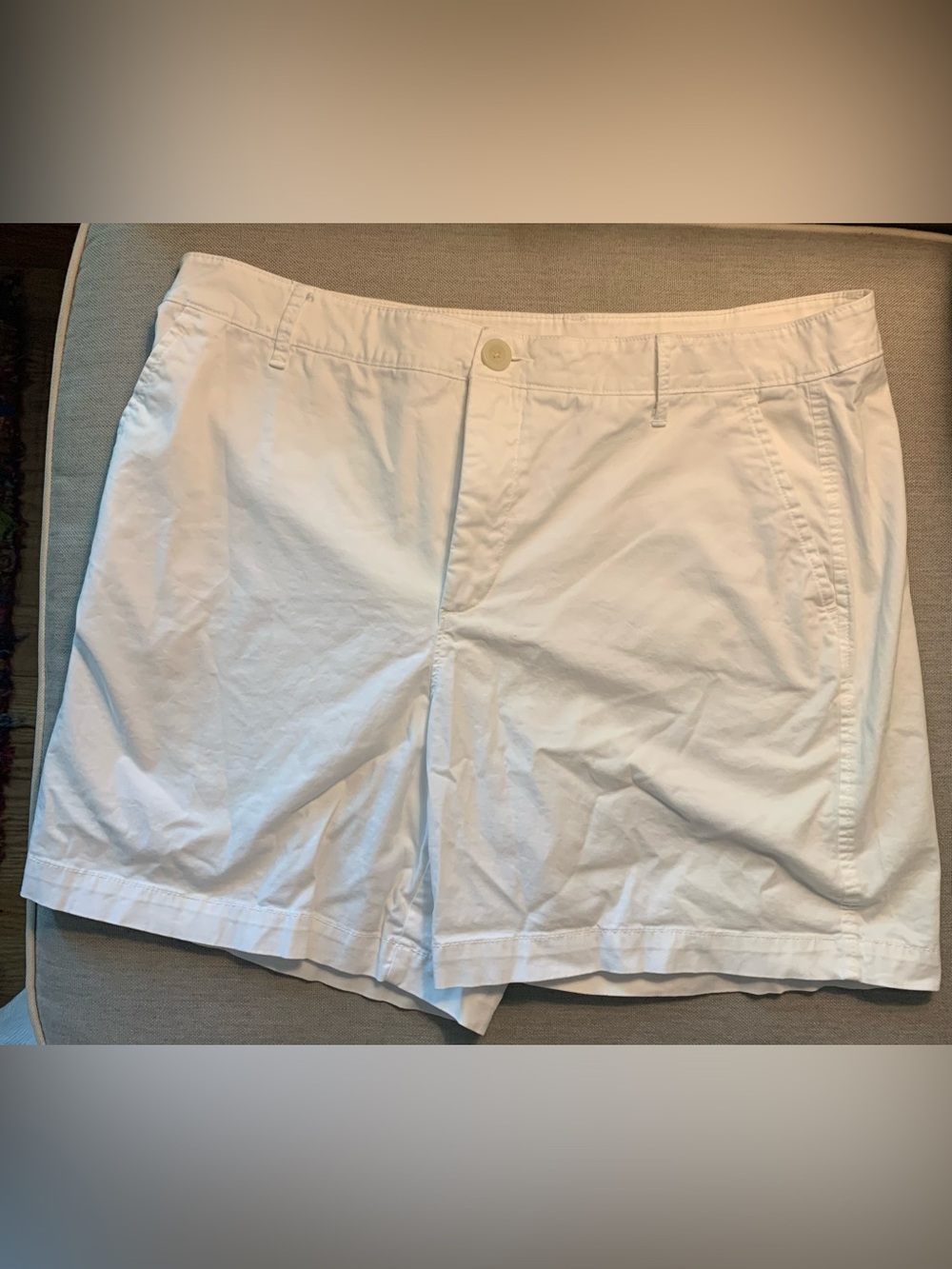 croft & barrow White Flat-Front Cotton Shorts